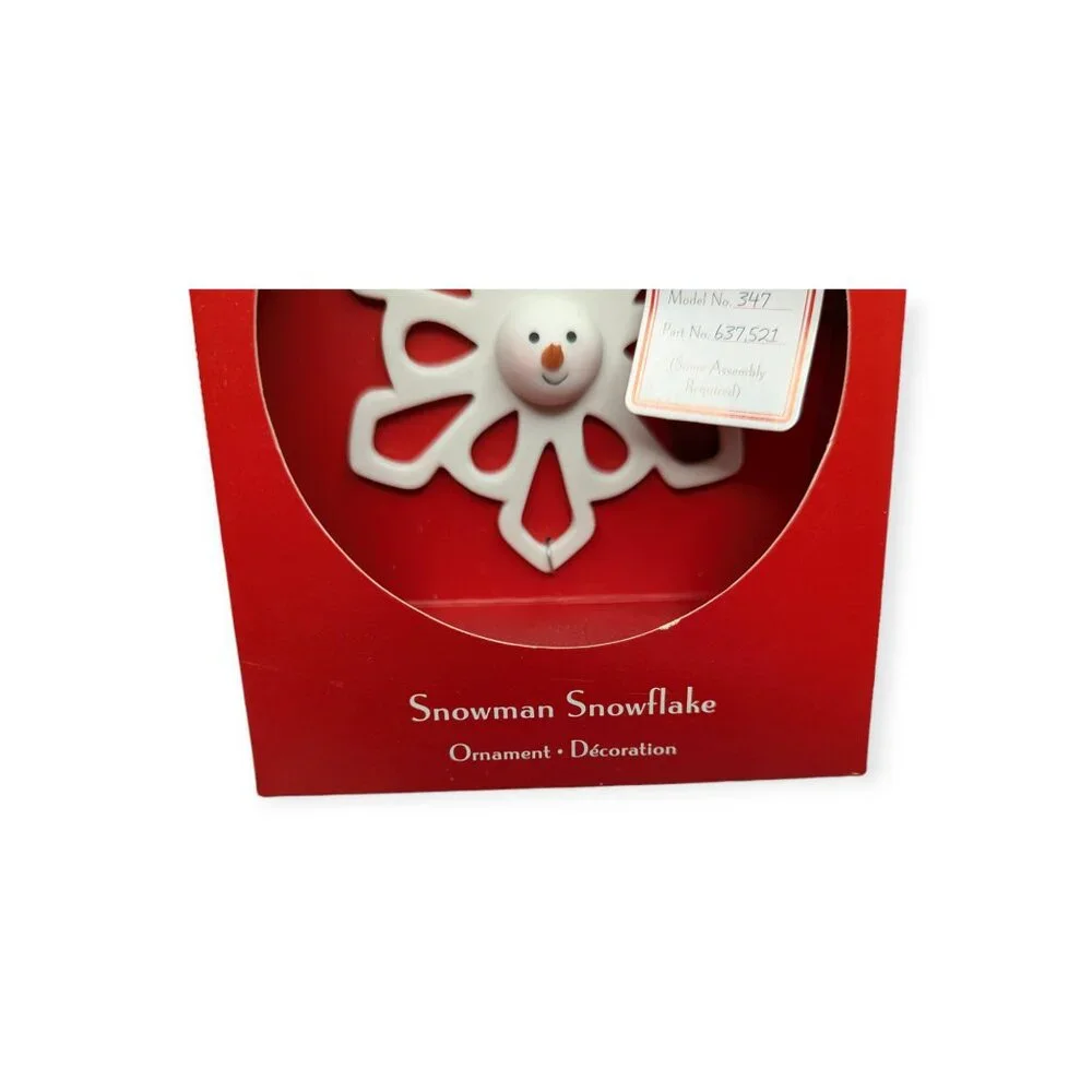2007 Hallmark Snowman Snowflake Ornament Ceramic-NIB